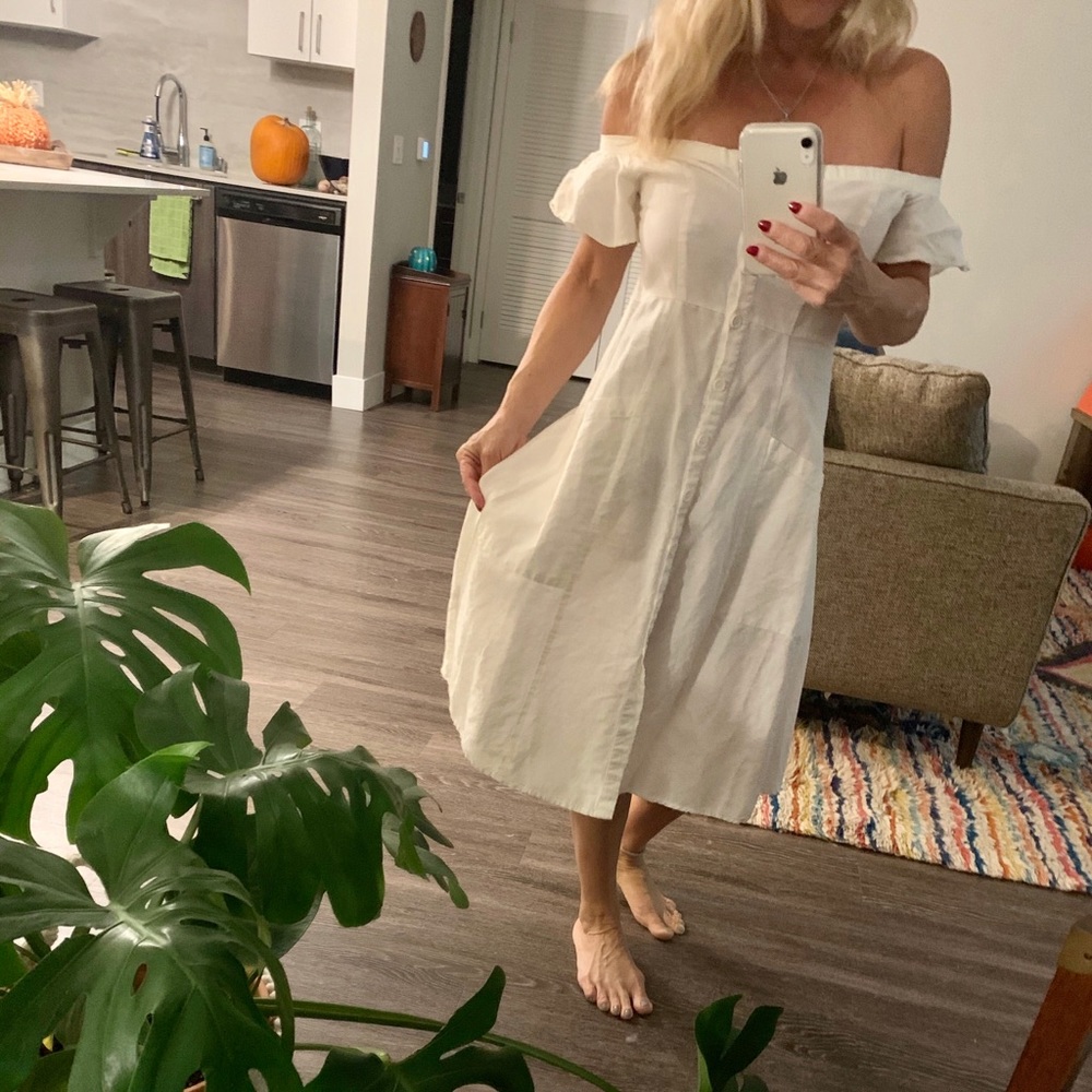 F21 white cotton dress